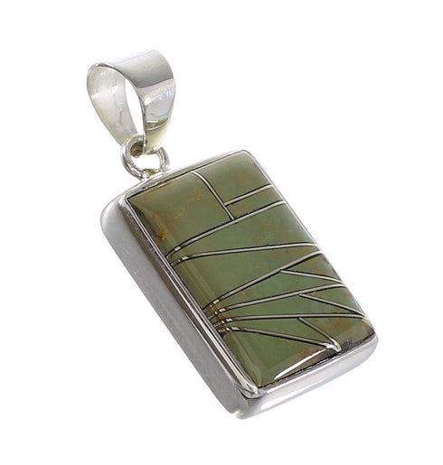 Authentic Sterling Silver Turquoise Southwestern Jewelry Pendant AX95458