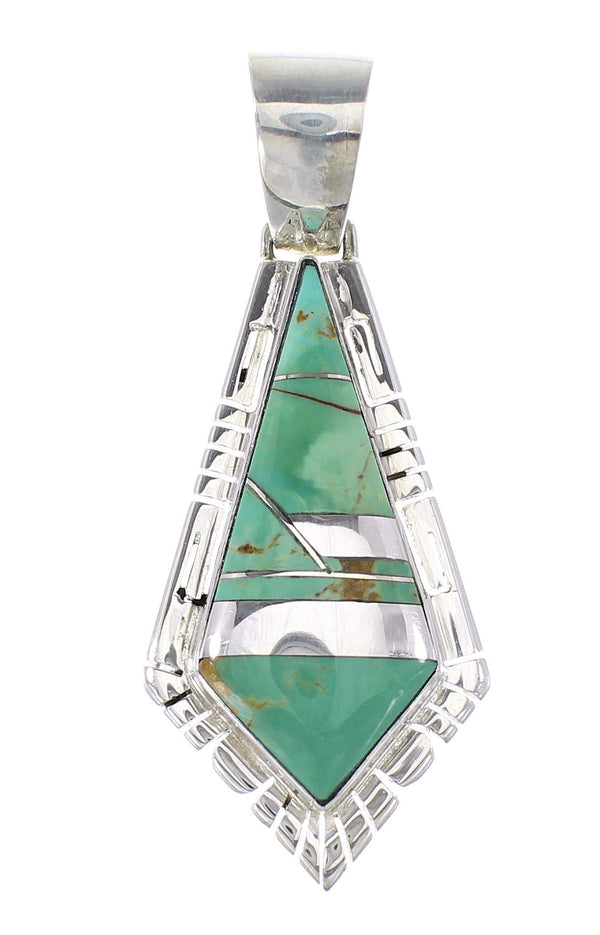 Turquoise Silver Southwestern Pendant AX95471