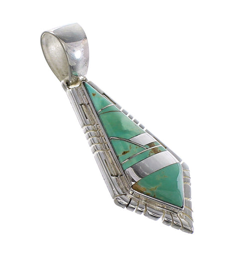 Turquoise Silver Southwestern Pendant AX95471