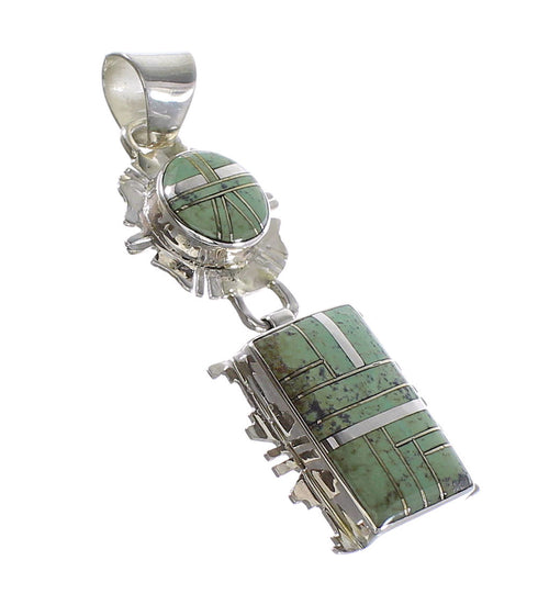 Turquoise Silver Jewelry Southwestern Pendant AX95472
