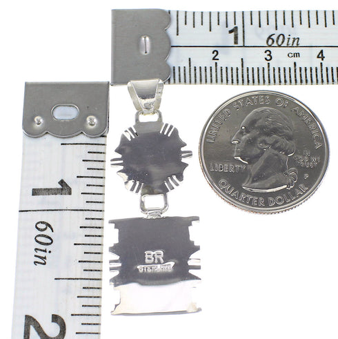 Turquoise Silver Jewelry Southwestern Pendant AX95472