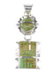 Turquoise Inlay Silver Jewelry Southwestern Pendant AX95475