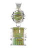 Turquoise Inlay Silver Jewelry Southwestern Pendant AX95475