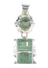 Turquoise Inlay Genuine Sterling Silver Jewelry Southwest Pendant AX95479
