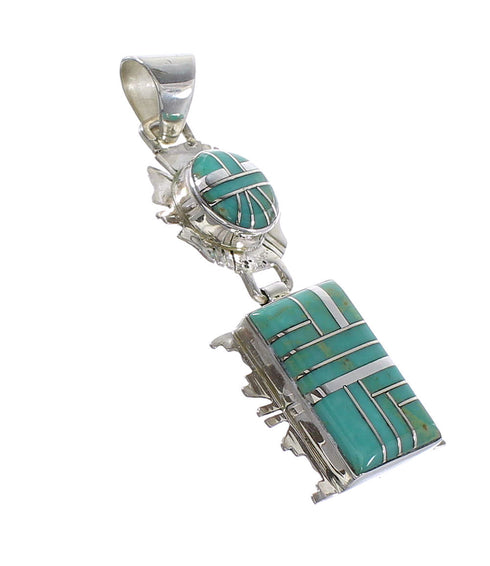 Silver Jewelry Turquoise Inlay Pendant AX95482
