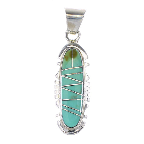 Turquoise Inlay Southwest Silver Pendant AX95500