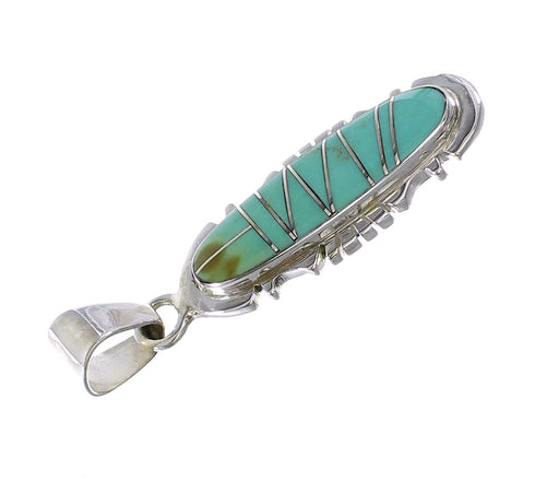 Turquoise Inlay Southwest Silver Pendant AX95500