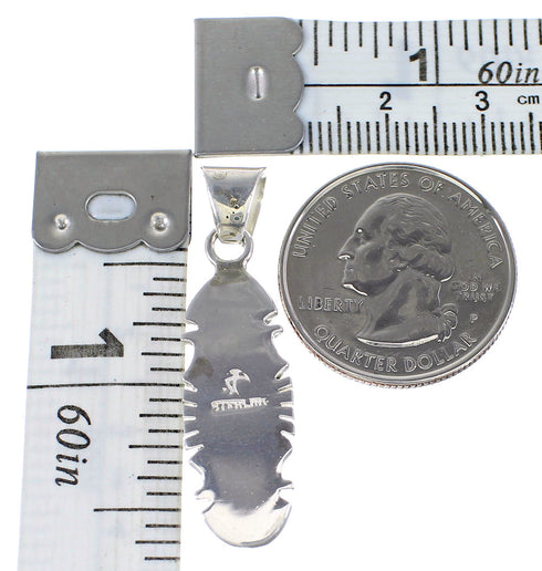 Turquoise Inlay Southwest Silver Pendant AX95500