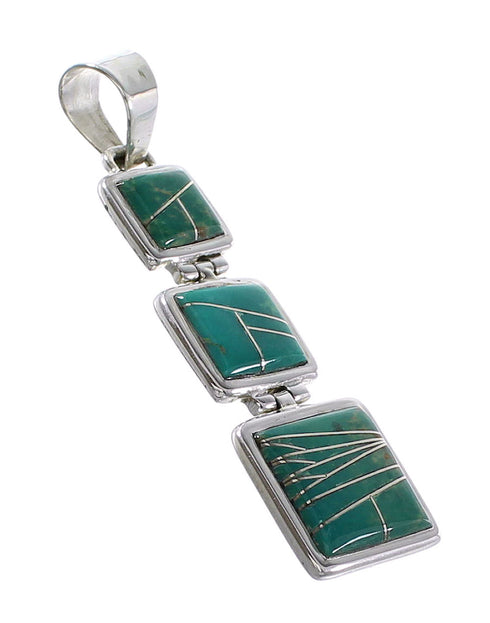 Silver Turquoise Southwestern Pendant AX95517