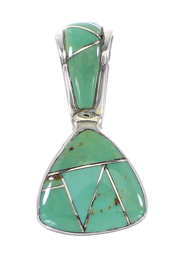Turquoise Inlay Genuine Sterling Silver Pendant AX95531