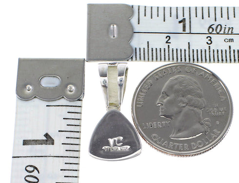 Turquoise Inlay Genuine Sterling Silver Pendant AX95531