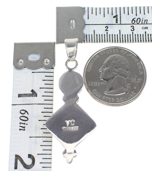 Sterling Silver Turquoise Inlay Southwest Pendant AX95539
