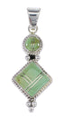 Authentic Sterling Silver Jewelry Turquoise Inlay Southwest Pendant AX95545