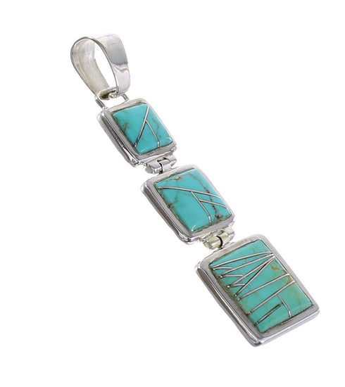 Silver Turquoise Southwestern Pendant AX96463