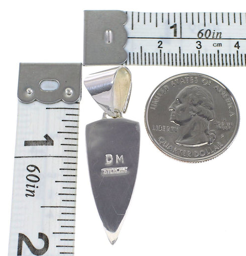 Southwestern Sterling Silver Turquoise Inlay Pendant AX96471