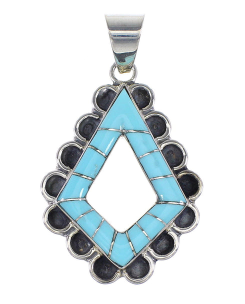 Turquoise Genuine Sterling Silver Southwest Jewelry Pendant AX96480