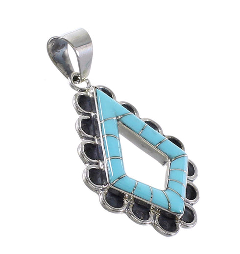 Turquoise Genuine Sterling Silver Southwest Jewelry Pendant AX96480