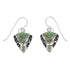 Turquoise Inlay Silver Southwest Arrowhead And Waterwave Hook Dangle Earrings AX95866