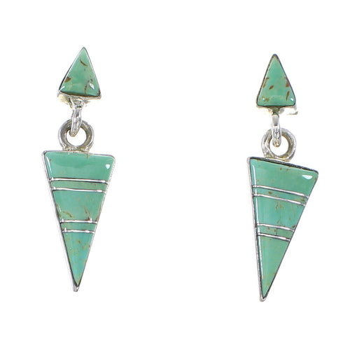 Turquoise Genuine Sterling Silver Post Dangle Earrings AX95994