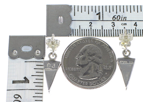 Turquoise Genuine Sterling Silver Post Dangle Earrings AX95994