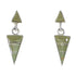 Turquoise Inlay Genuine Sterling Silver Post Dangle Earrings AX95995