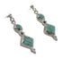 Turquoise Inlay Jewelry Genuine Sterling Silver Post Dangle Earrings AX96002