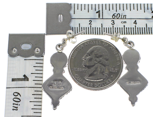 Southwest Turquoise Jewelry Silver Post Dangle Earrings AX96009