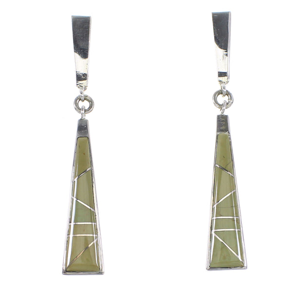 Turquoise Southwest Silver Post Dangle Earrings AX96046