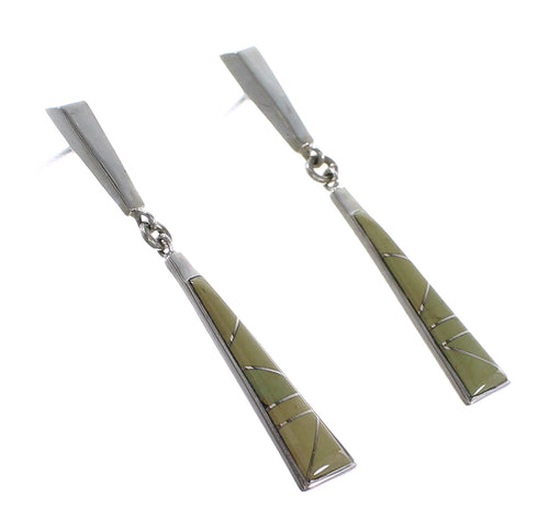 Turquoise Southwest Silver Post Dangle Earrings AX96046