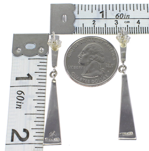 Turquoise Southwest Silver Post Dangle Earrings AX96046