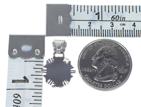 Turquoise Inlay Sterling Silver Southwestern Jewelry Pendant RX96202