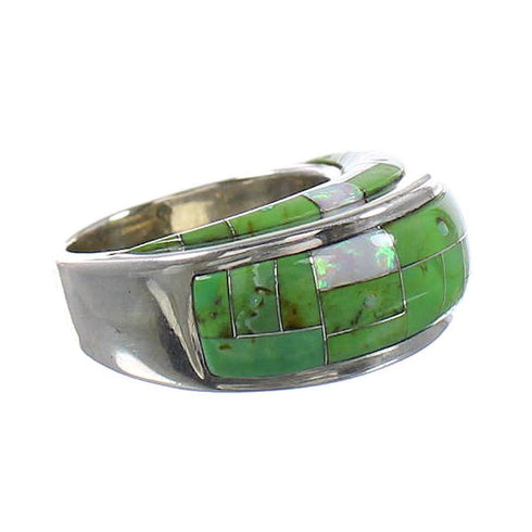 Sterling Silver Mojave Turquoise Opal Jewelry Ring Size 5-1/4 AS38330