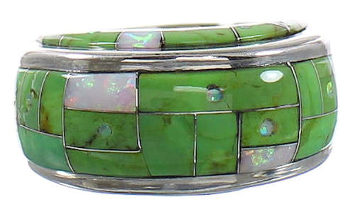 Sterling Silver Mojave Turquoise Opal Jewelry Ring Size 5-1/4 AS38330