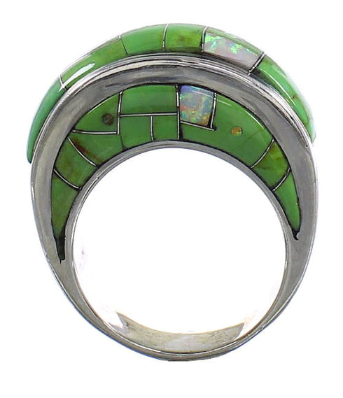 Sterling Silver Mojave Turquoise Opal Jewelry Ring Size 5-1/4 AS38330