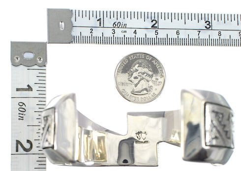 Multicolor Inlay Sterling Silver Cuff Bracelet RS75358