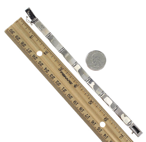 Native American Village Design Southwest Silver Link Bracelet GS62406