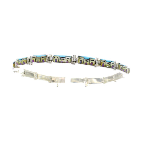 Southwestern Multicolor Native American Design Link Bracelet EX28396