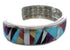 Multicolor Inlay And Authentic Sterling Silver Cuff Bracelet RS40944