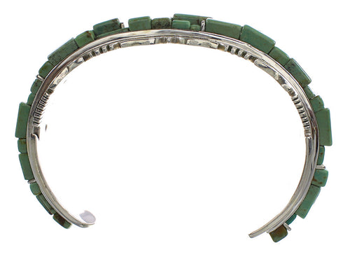 Turquoise Inlay Jewelry Genuine Sterling Silver Cuff Bracelet EX27436