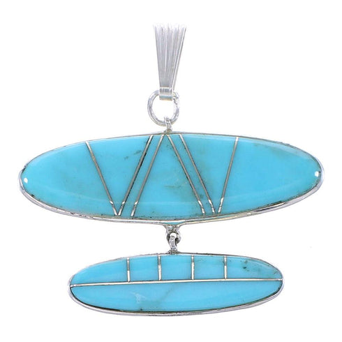 Turquoise And Silver Southwest Pendant AX99118