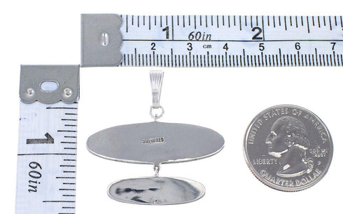 Turquoise And Silver Southwest Pendant AX99118