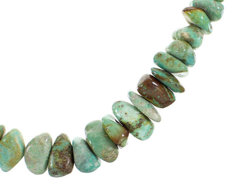 Silver Turquoise Navajo Bead Necklace AX99935