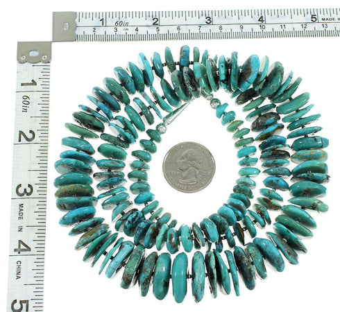 Sterling Silver Turquoise Navajo Jewelry Bead Necklace AX99941