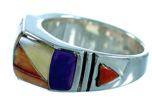 Turquoise Multicolor Sterling Silver Jewelry Ring Size 8-1/2 RS38573