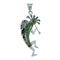 Kokopelli Turquoise Inlay Sterling Silver Pendant JW66295