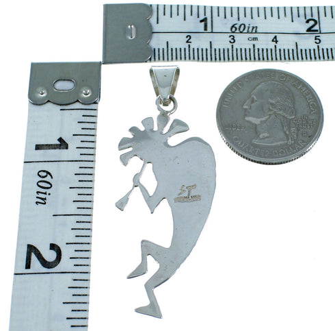 Kokopelli Turquoise Inlay Sterling Silver Pendant JW66295