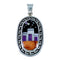 Multicolor Silver Native American Village Design Pendant YS69955