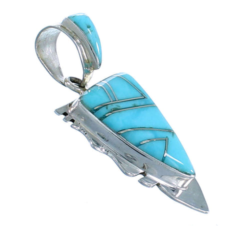 Turquoise Southwestern Sterling Silver Pendant MW67779