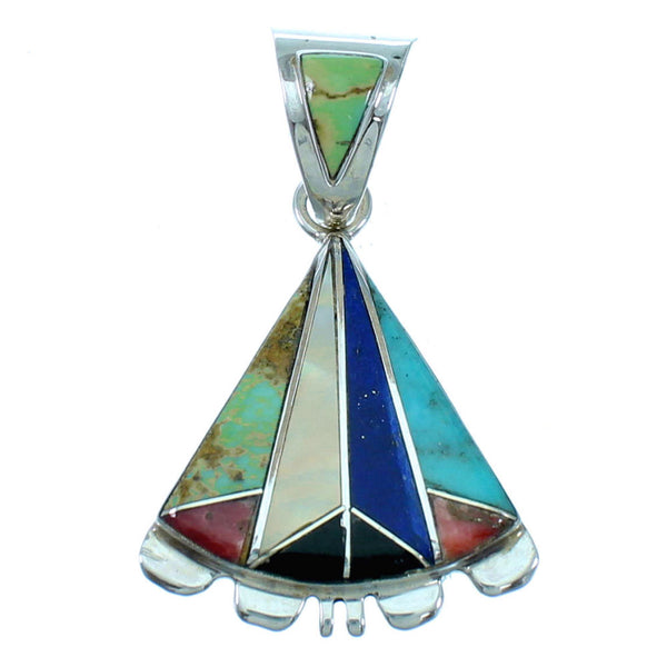 Multicolor Inlay Jewelry Southwest Silver Pendant MW75762