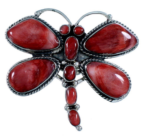 Large Statement Dragonfly Red Oyster Shell Ring Size 9-1/2 PS72744